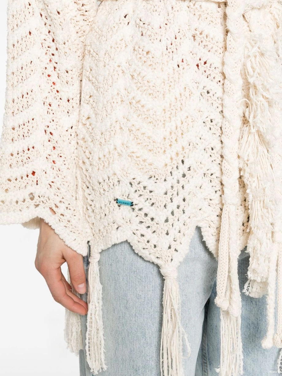 Affordable chevron-knit cardigan Women Alanui fringed 0824